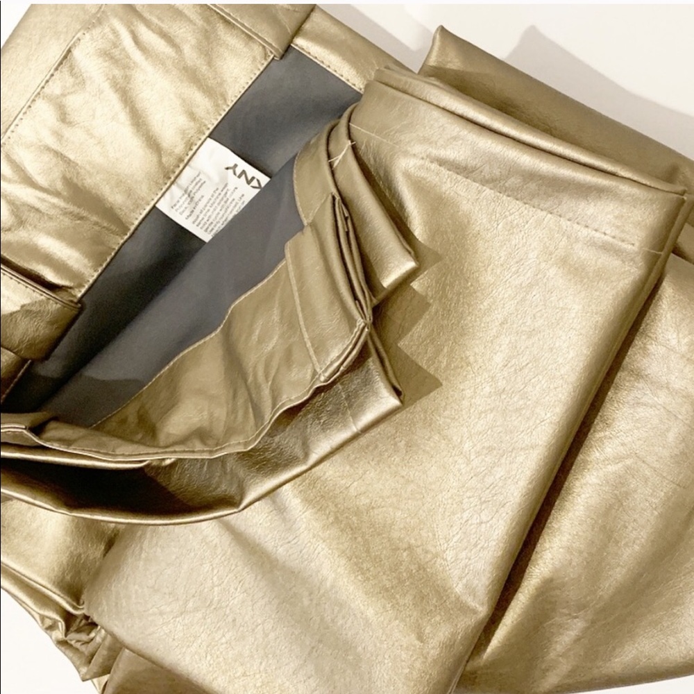 Three (sets of 2) DKNY faux champagne curtains
